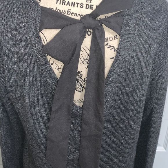 𝅺color Block Open Back Sweater Gray/Silver - Picture 8 of 13